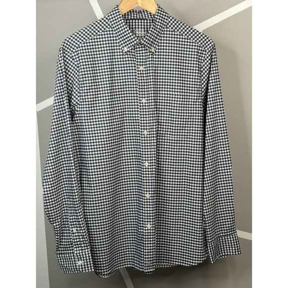 Vineyard Vines OTG On The Go Brrr Black Gingham Shirt Mens M Performance Stretch - Picture 1 of 13